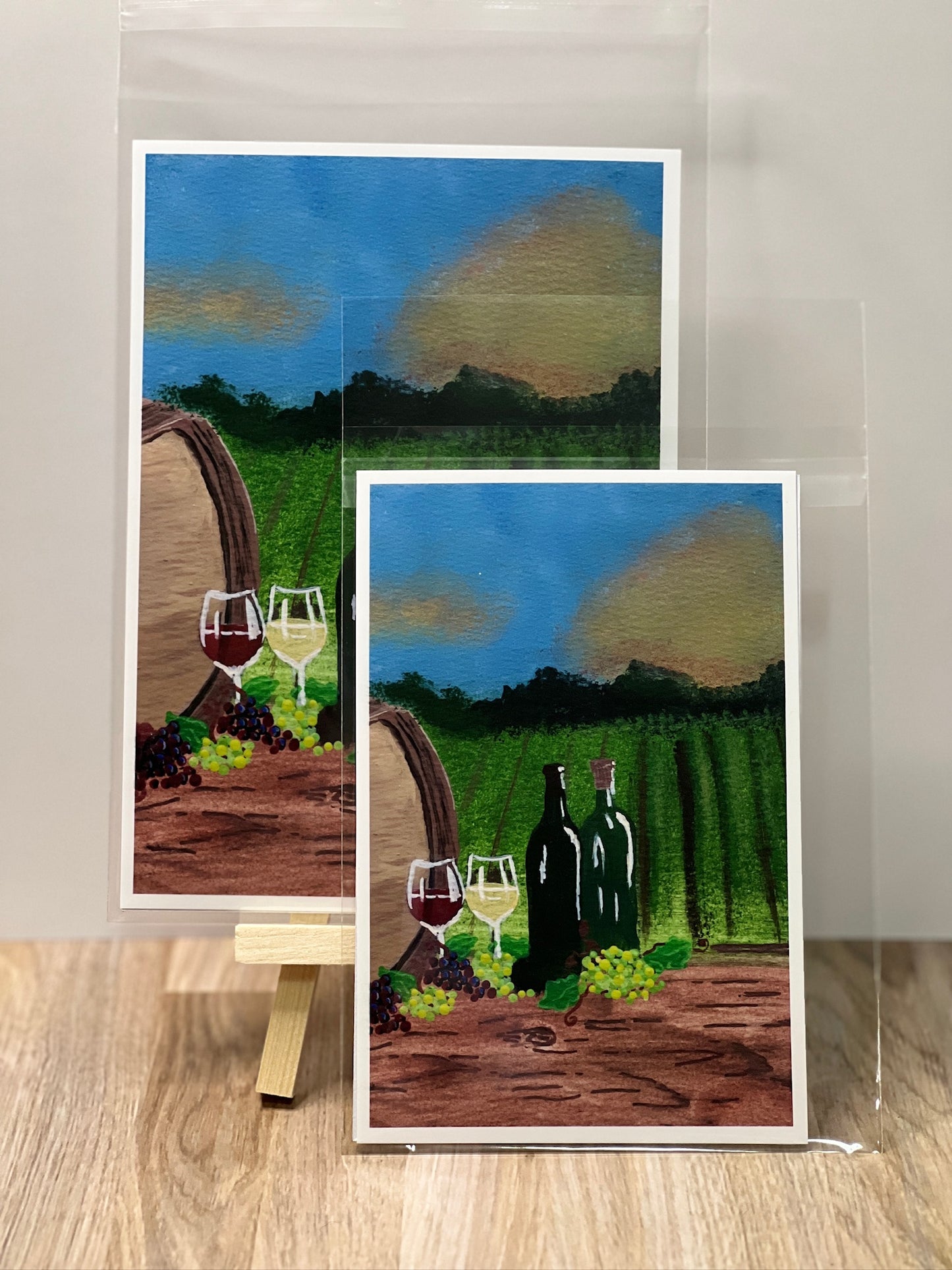 Vineyard Art Print Set: Rustic Wine Country Decor (4x6, 5x7)