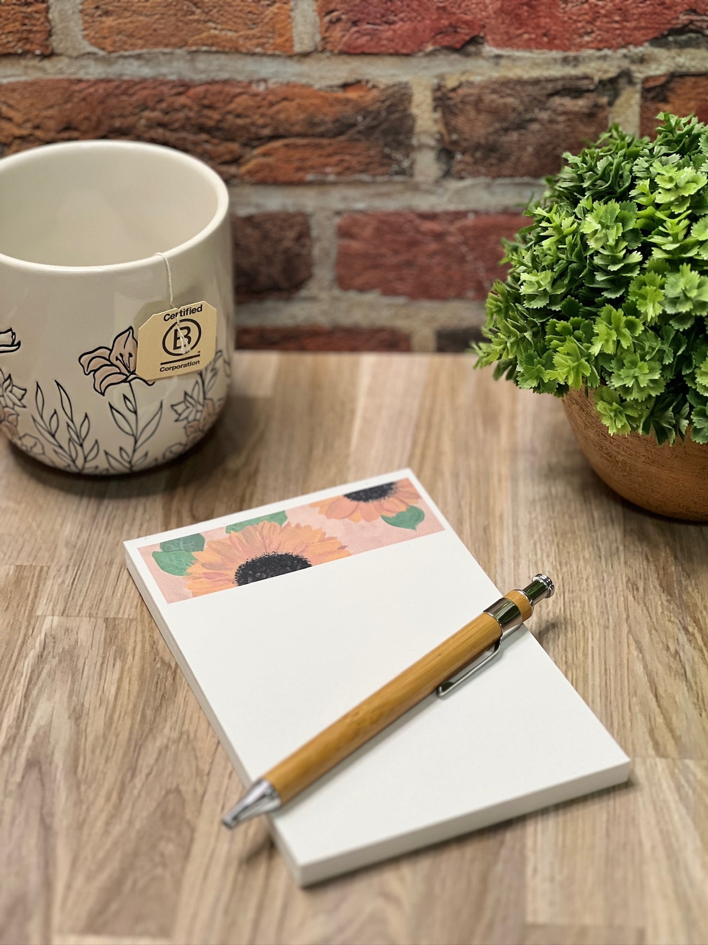Sunflower Notepad – 4×6 Floral Desk Pad