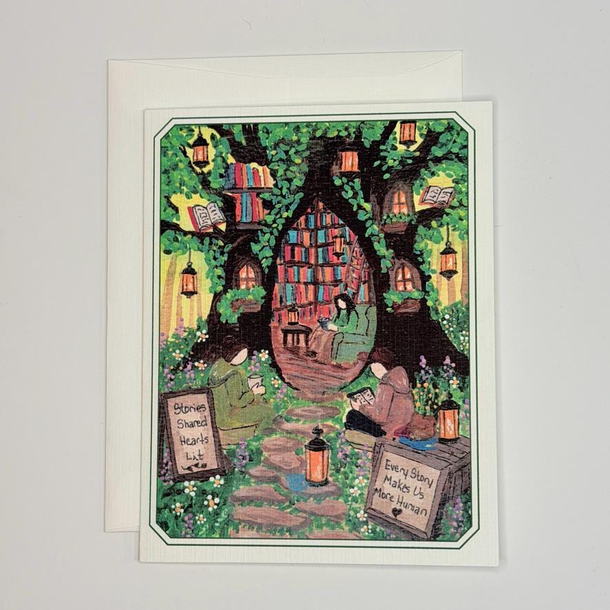 Notecard Set | The Library That Grew Wild | Literary Book Lover Stationery