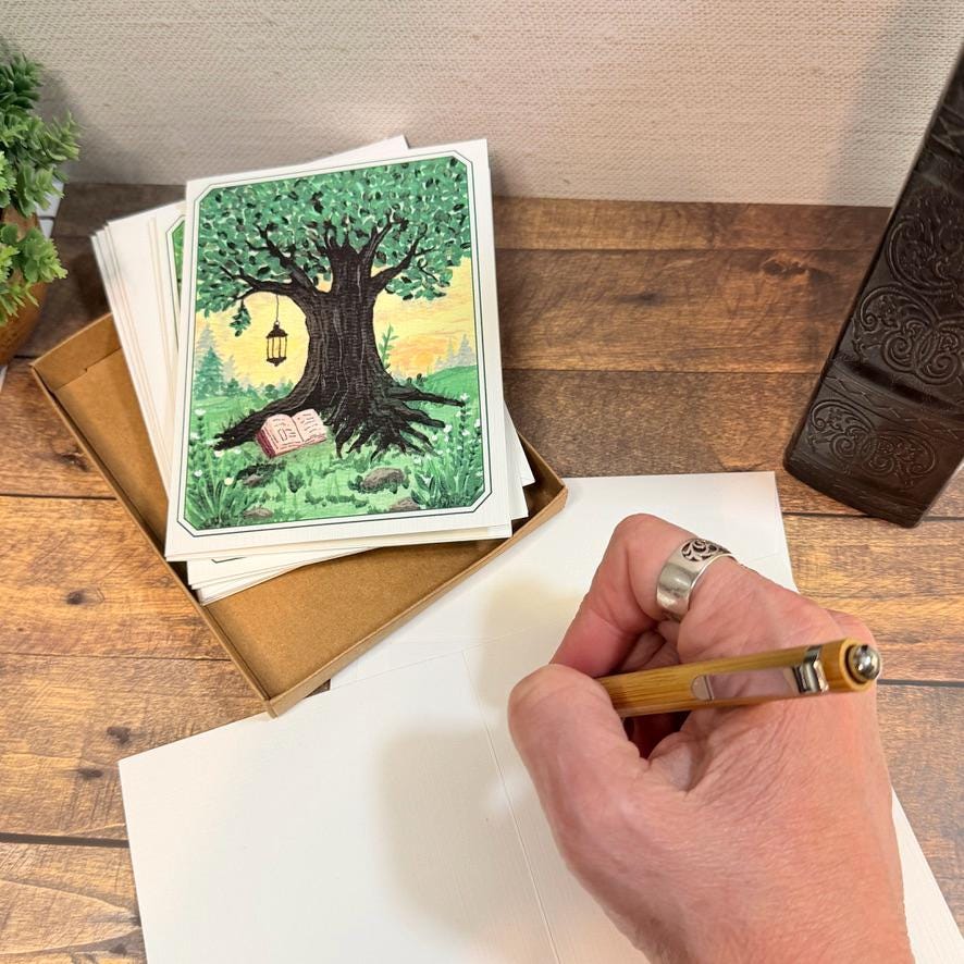 Notecard Set | The Library That Grew Wild | Literary Book Lover Stationery