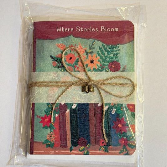 Gift Set | Where Stories Bloom | Mini Book & 5 Notecards for Book Lovers