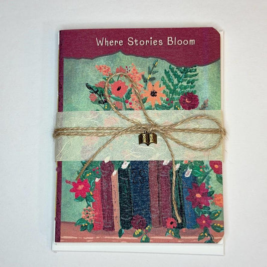 Gift Set | Where Stories Bloom | Mini Book & 5 Notecards for Book Lovers