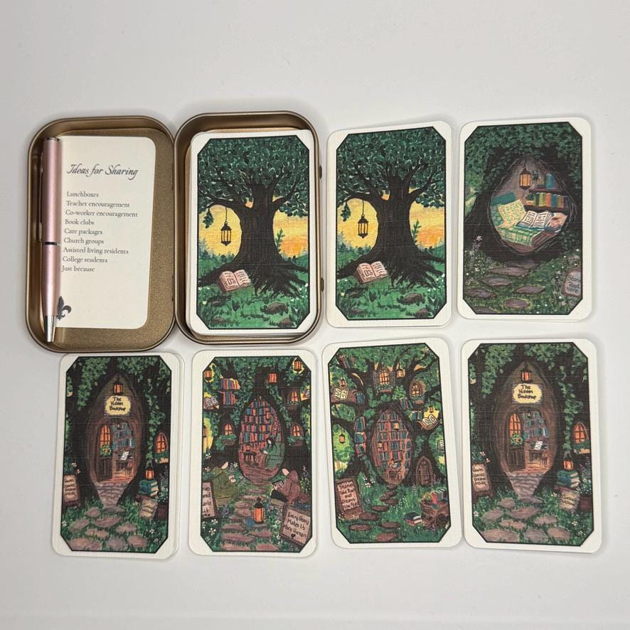 Mini Notes Gift Tin | The Library That Grew Wild | Book Lover Stationery Set