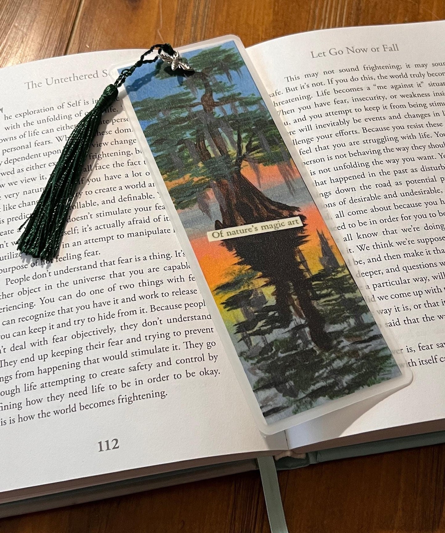 Hand-Painted Cypress Tree Bookmark: Bayou Nature Art with Tassel