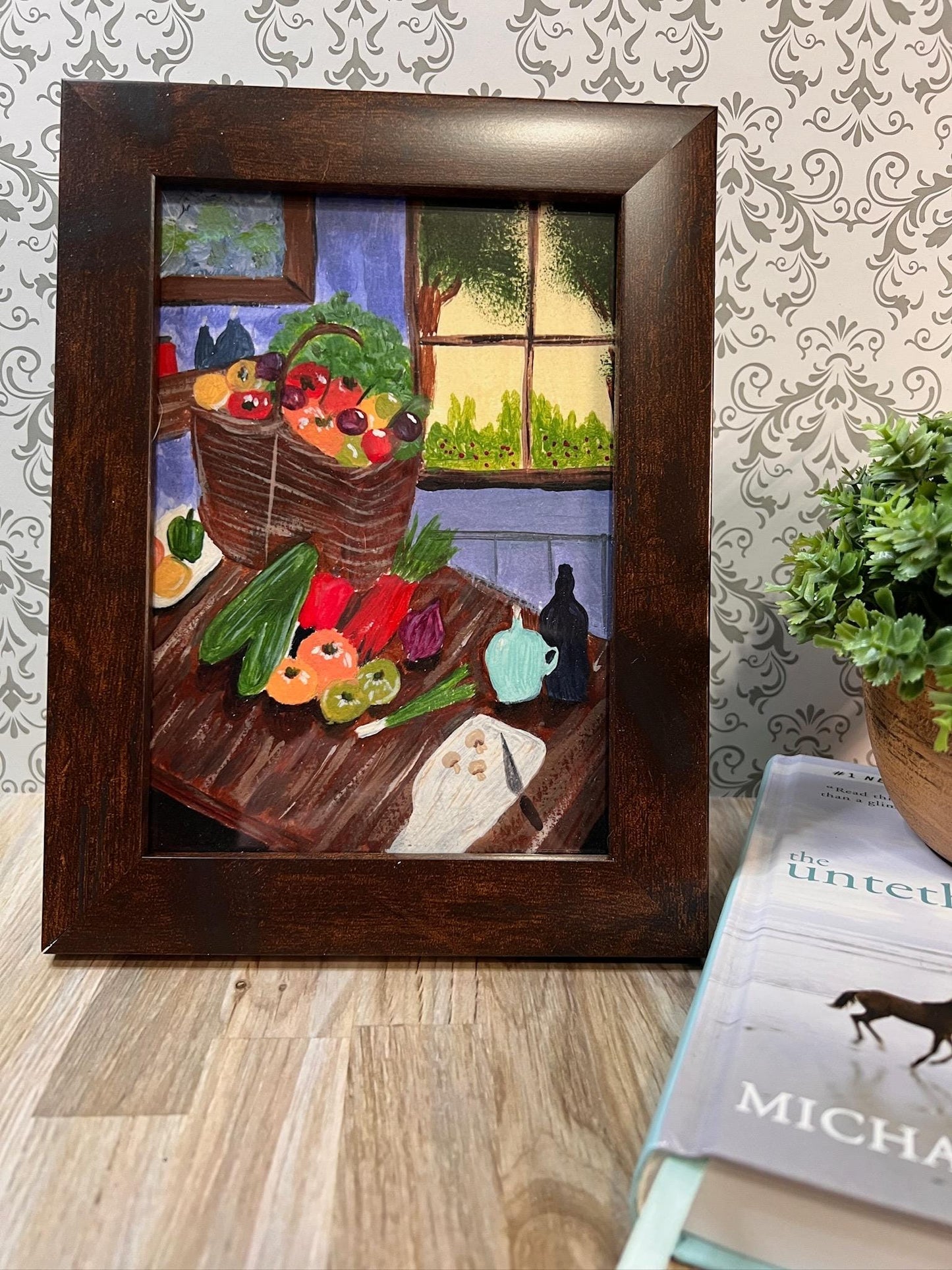 Rustic Kitchen Art Print: Farmhouse Still Life with Vegetables