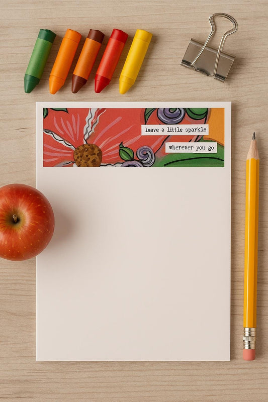 Floral Stationery Notepad – Inspirational Gift for Her (4x6, 50 Sheets)