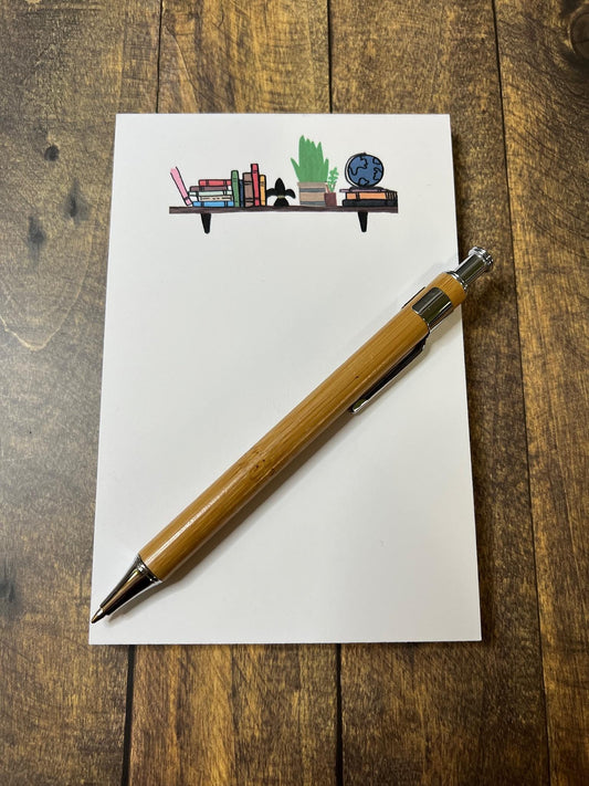 Book Lover's Notepad: Cozy Bookshelf Design, 4x6 To-Do List