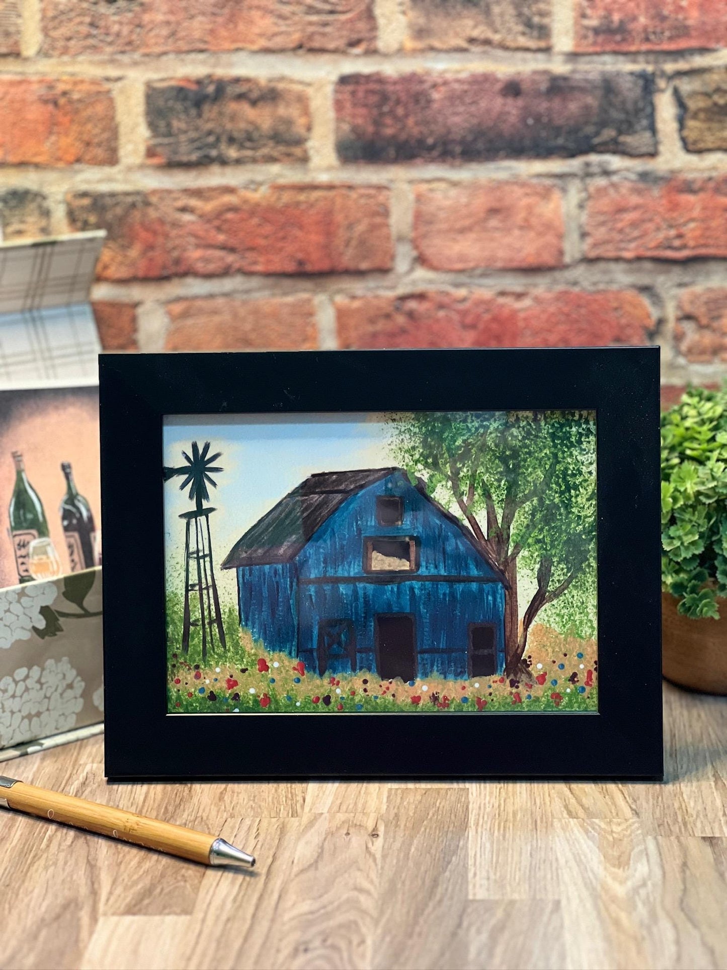 Blue Barn Fine Art Print Set: Rustic Farmhouse Decor (4x6, 5x7)