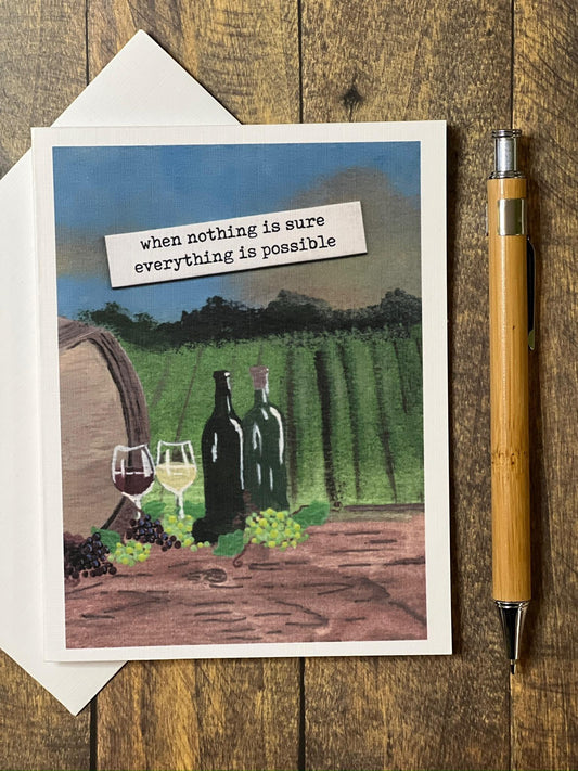 Wine Vineyard Card: Inspirational Quote, Encouragement, Birthday