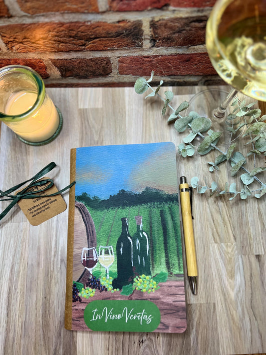 Wine Journal: Vineyard-Inspired Dot Grid Notebook, Rustic Gift