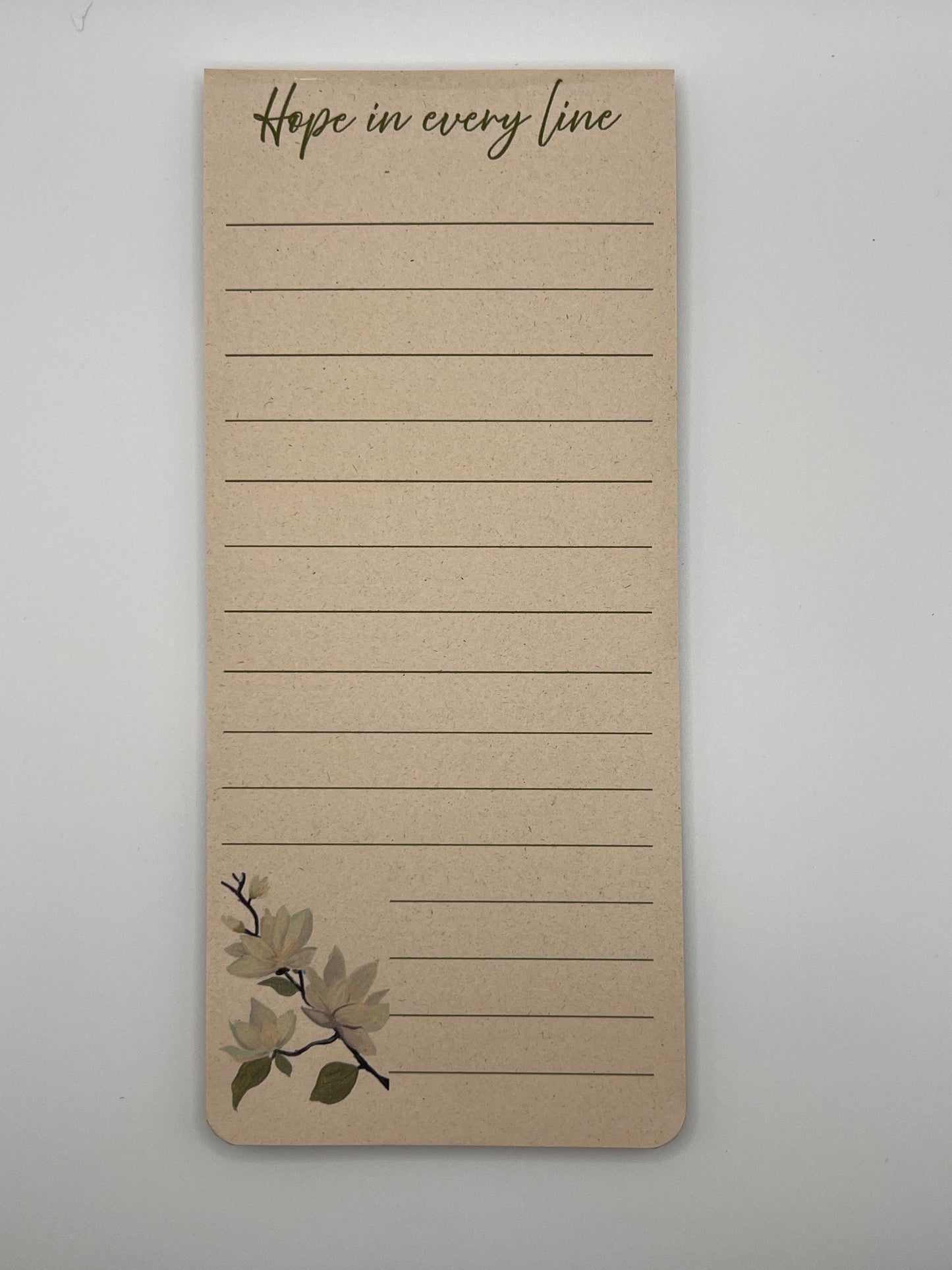 Magnolia Notepad: Faith-Inspired Lined List Pad - Eco Paper