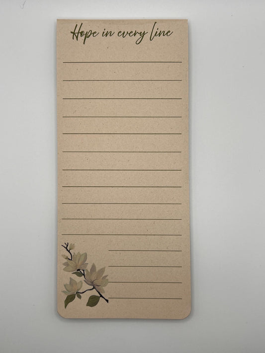 Magnolia Notepad: Faith-Inspired Lined List Pad - Eco Paper