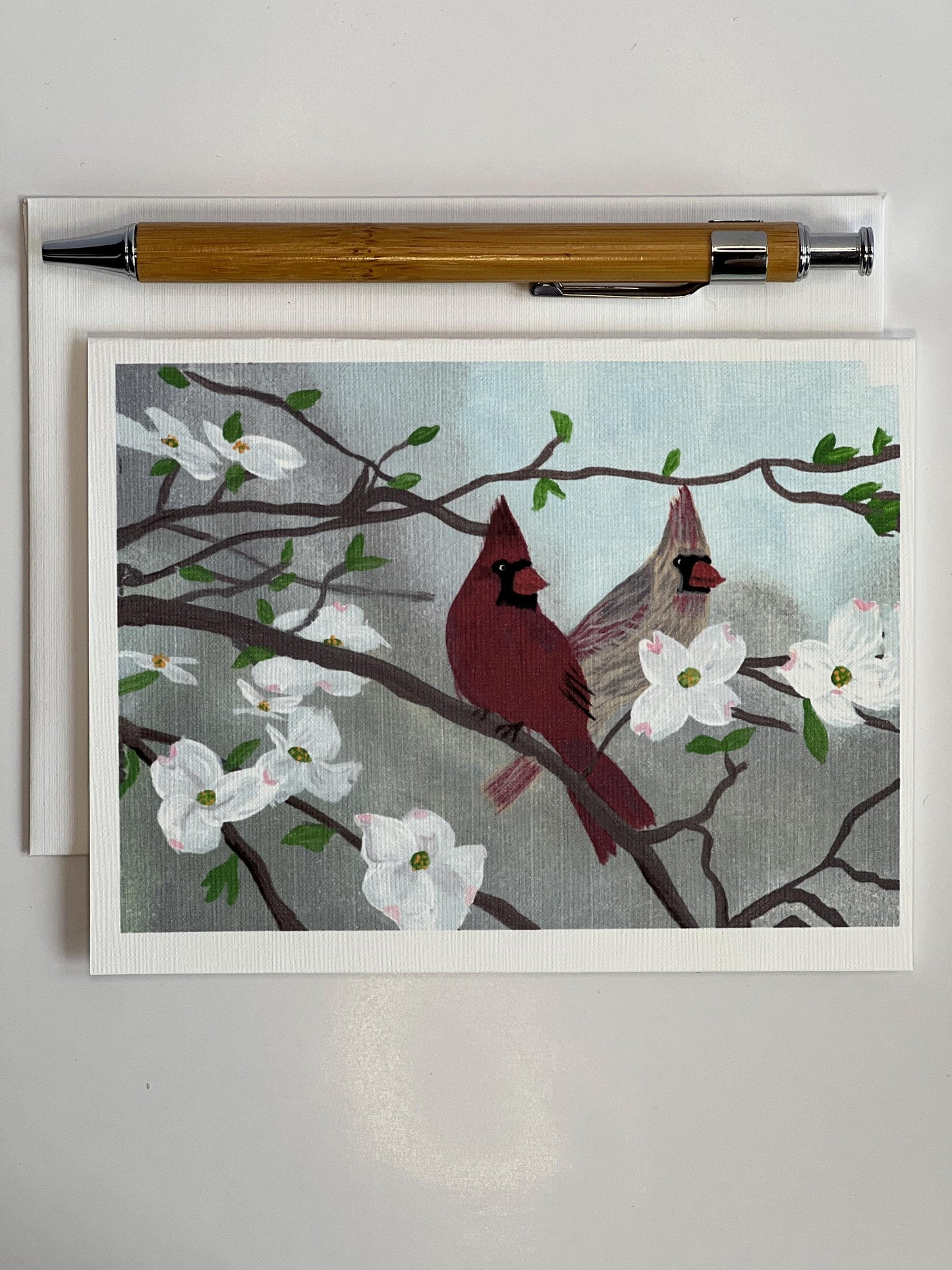 Cardinal & Dogwood Notecard: Nature-Inspired Greeting Card