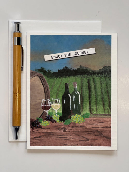 Vineyard Landscape Wine Card: Enjoy the Journey - Celebration Card