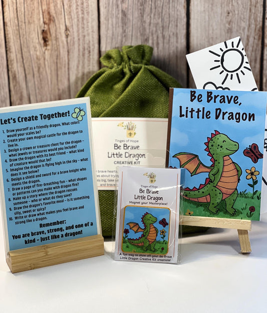 Be Brave Little Dragon Creative Kit | Kids Art & Writing Activity Set | Ages 4-9