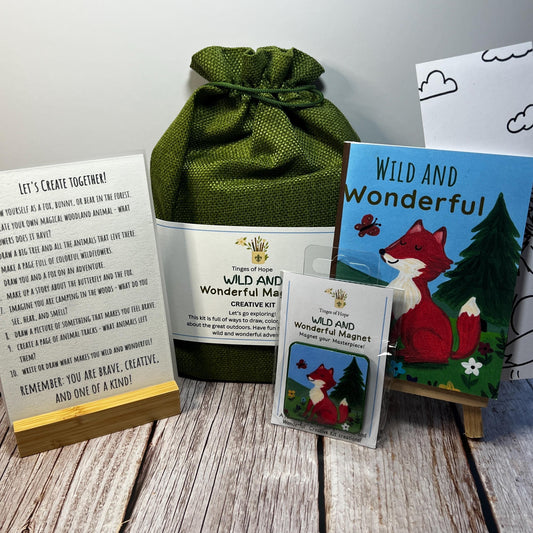 Kids Art & Writing Kit – Woodland Fox Theme, Ages 4-9