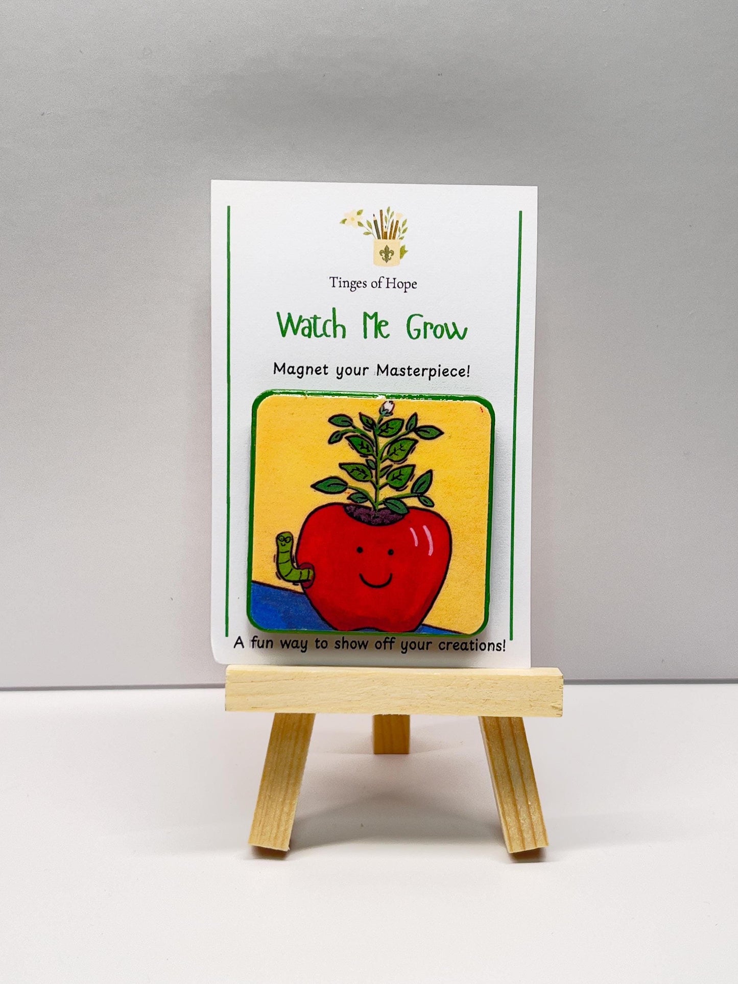 Watch Me Grow Magnet – Teacher Gift | 2x2 Wood Classroom Magnet