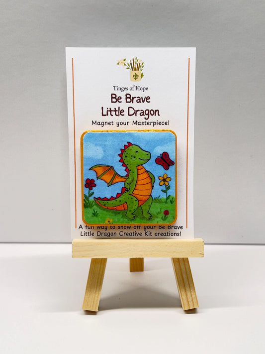 Ari the Dragon Magnet – Kids Courage Gift | 2x2 Wood Classroom Magnet