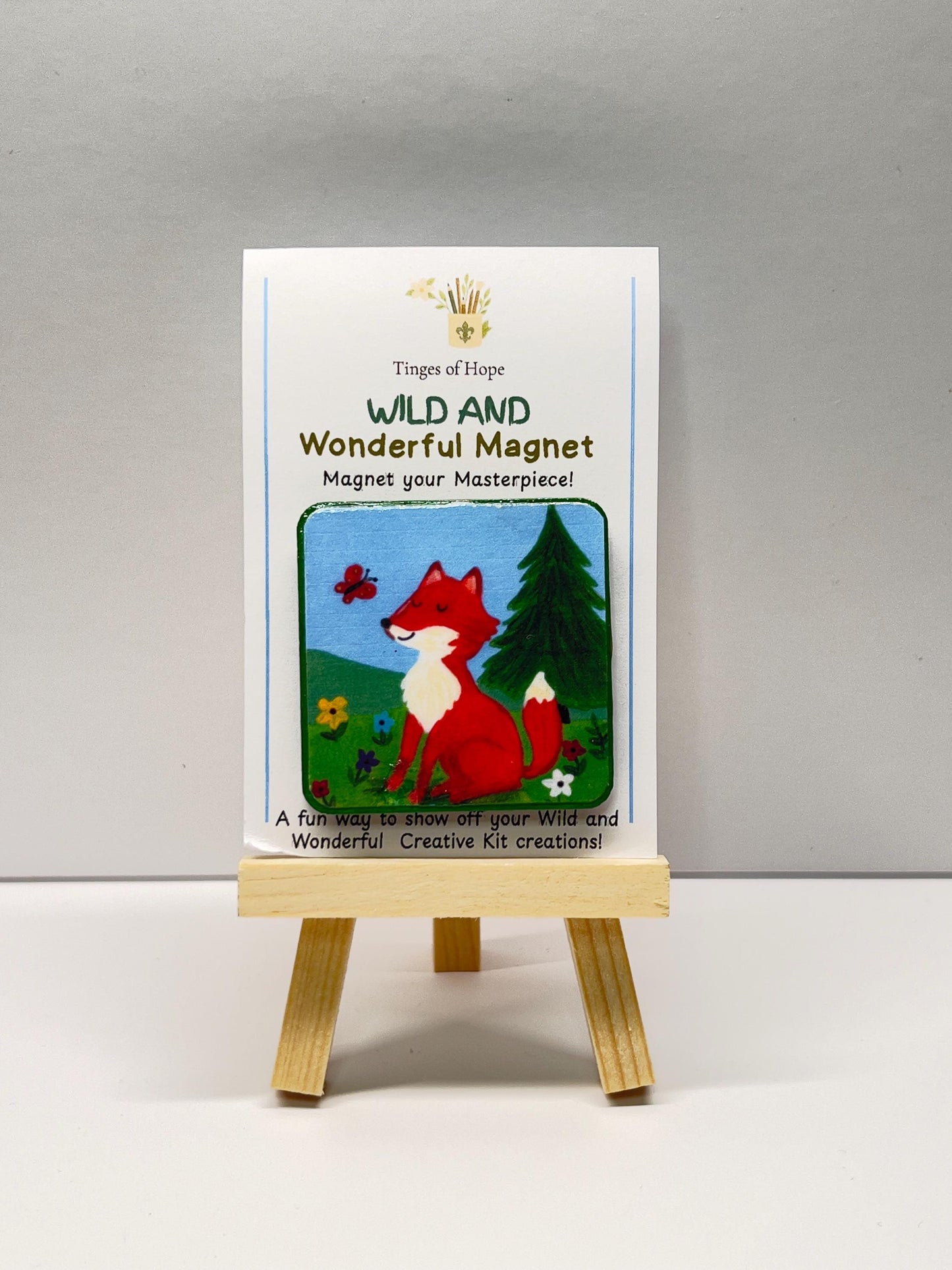 Copper the Fox Magnet – Kids Woodland Gift | 2x2 Wood Classroom Magnet