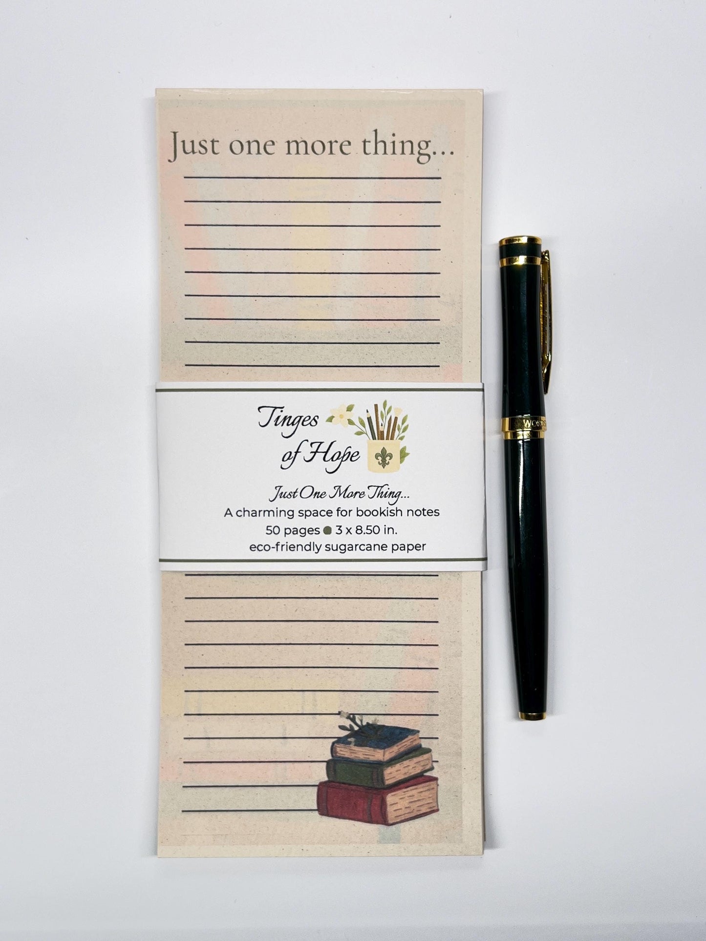 Book Lover List Pad | Sugarcane Paper, Bamboo Pen
